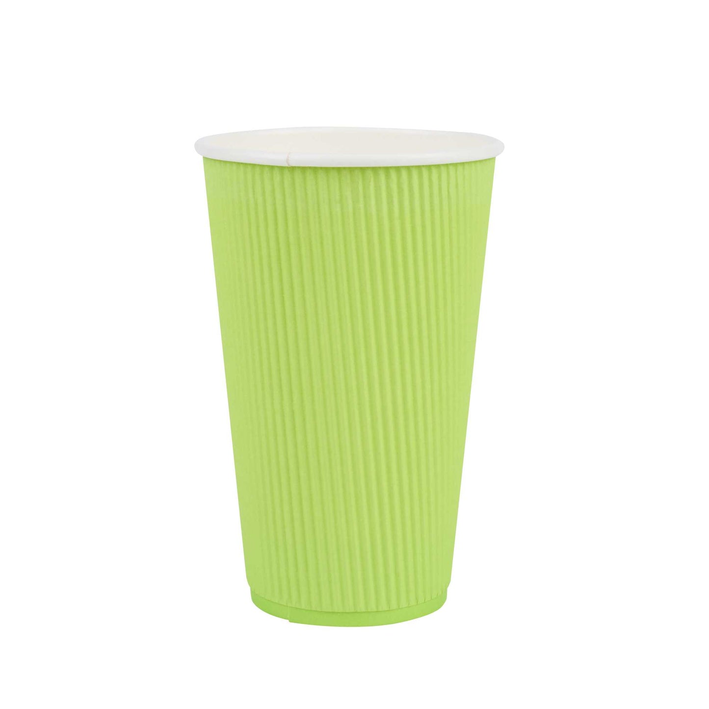 Restpresso 16 oz Eco Green Paper Coffee Cup - Ripple Wall - 3 1/2" x 3 1/2" x 5 1/2" - 500 count box
