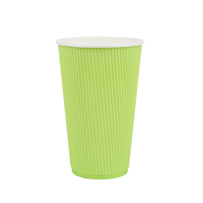 Restpresso 16 oz Eco Green Paper Coffee Cup - Ripple Wall - 3 1/2" x 3 1/2" x 5 1/2" - 500 count box