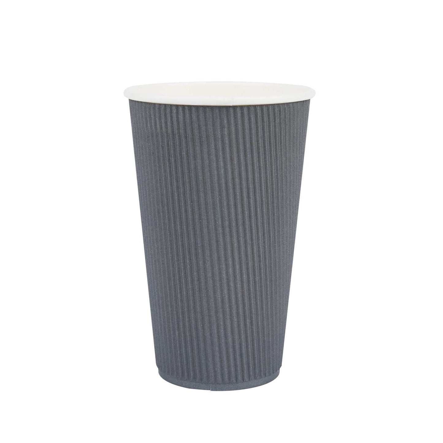Restpresso 16 oz Gray Paper Coffee Cup - Ripple Wall - 3 1/2" x 3 1/2" x 5 1/2" - 500 count box