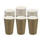 Restpresso 16 oz Mocha Pin Check Paper Coffee Cup - Spiral Wall - 3 1/2" x 3 1/2" x 5 1/2" - 25 count box