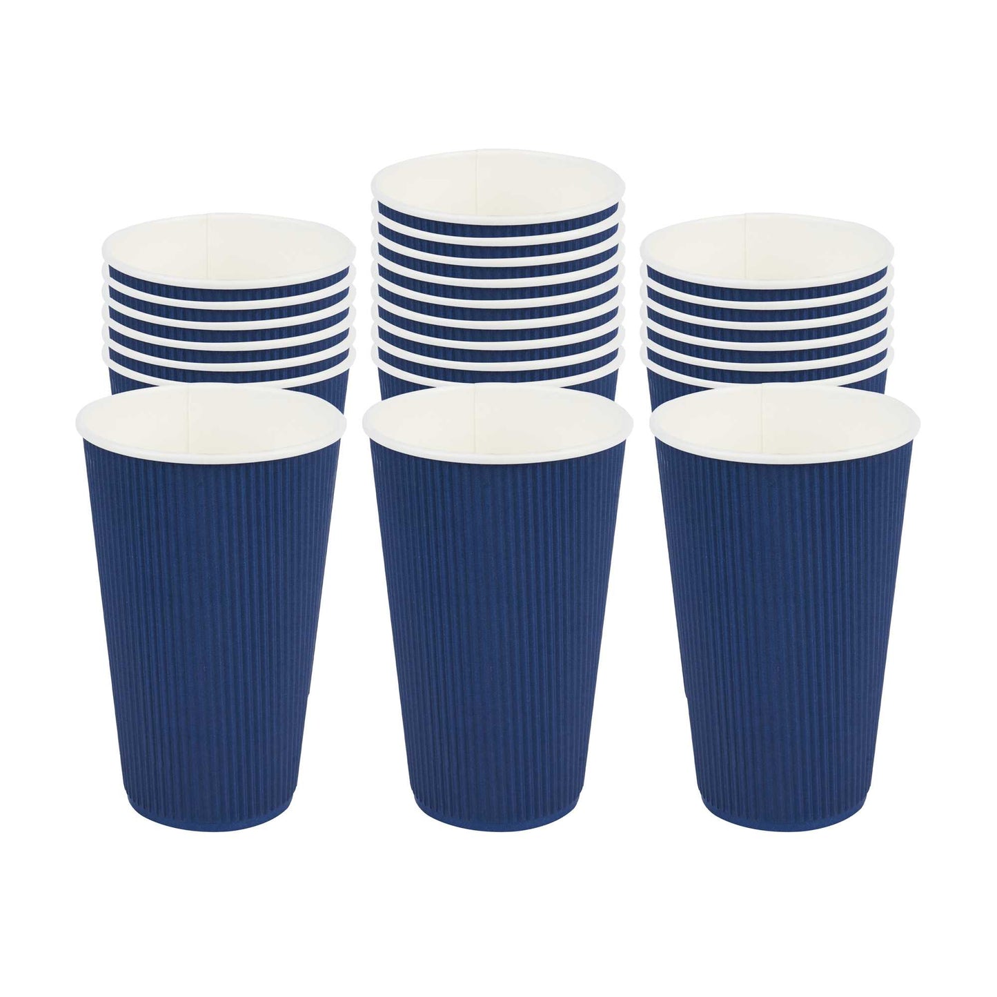 Restpresso 16 oz Midnight Blue Paper Coffee Cup - Ripple Wall - 3 1/2" x 3 1/2" x 5 1/2" - 500 count box