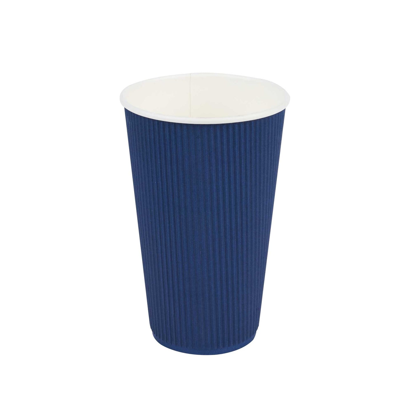 Restpresso 16 oz Midnight Blue Paper Coffee Cup - Ripple Wall - 3 1/2" x 3 1/2" x 5 1/2" - 25 count box