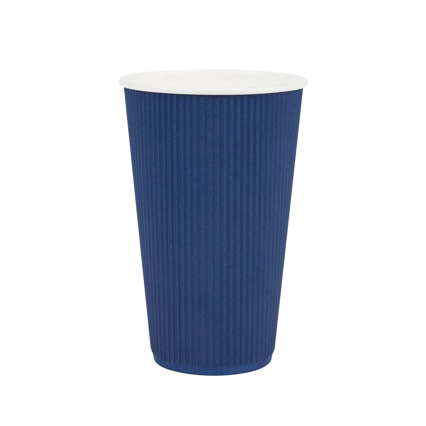 Restpresso 16 oz Midnight Blue Paper Coffee Cup - Ripple Wall - 3 1/2" x 3 1/2" x 5 1/2" - 500 count box