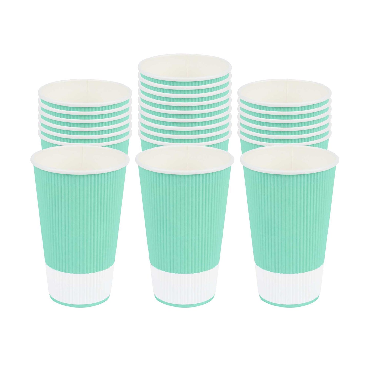 Restpresso 16 oz Light Green Paper Coffee Cup - Ripple Wall - 3 1/2" x 3 1/2" x 5 1/2" - 500 count box