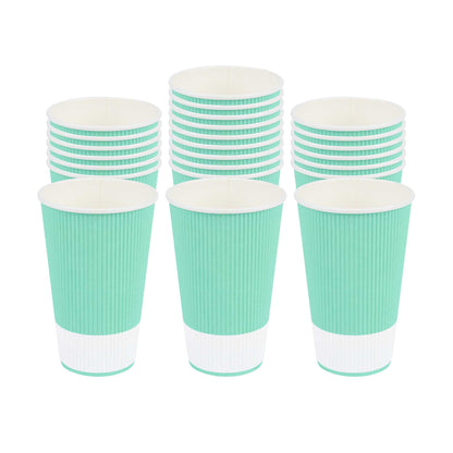 Restpresso 16 oz Light Green Paper Coffee Cup - Ripple Wall - 3 1/2" x 3 1/2" x 5 1/2" - 25 count box