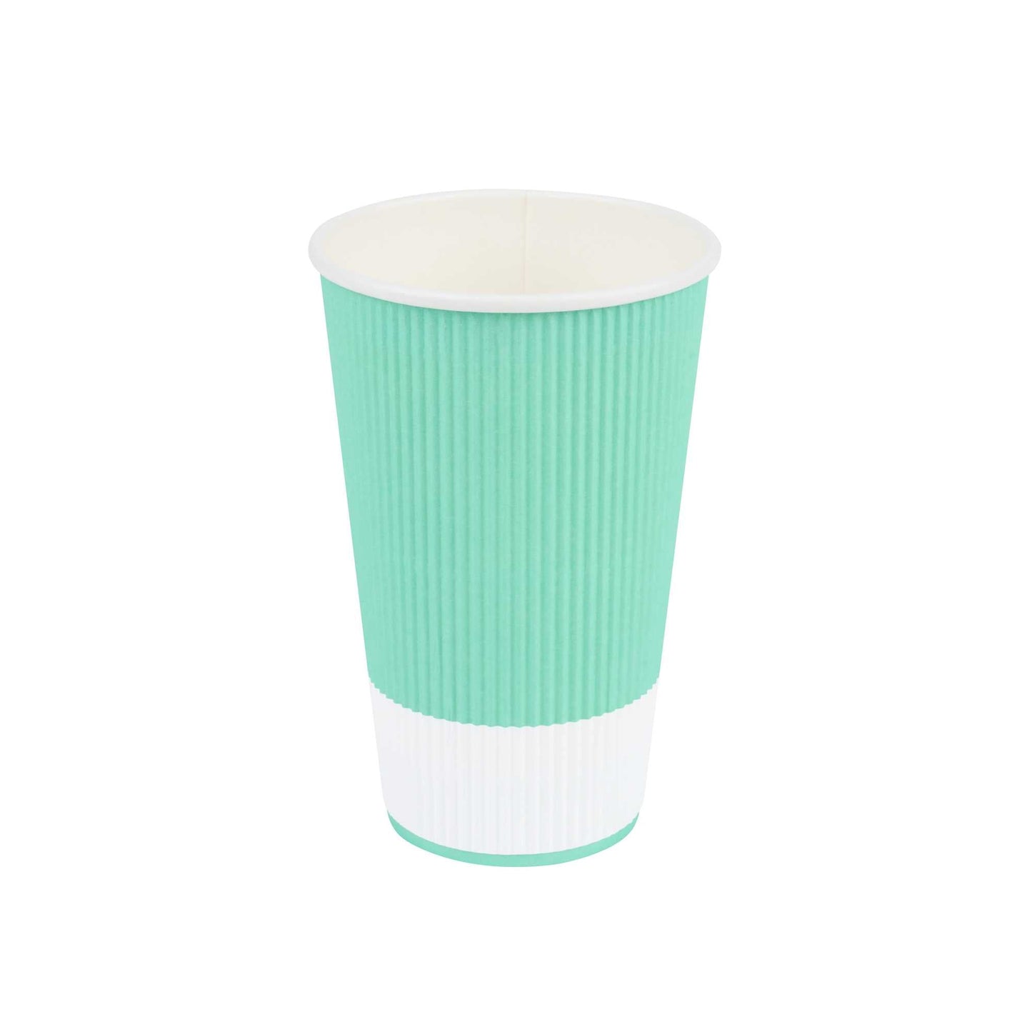 Restpresso 16 oz Light Green Paper Coffee Cup - Ripple Wall - 3 1/2" x 3 1/2" x 5 1/2" - 500 count box