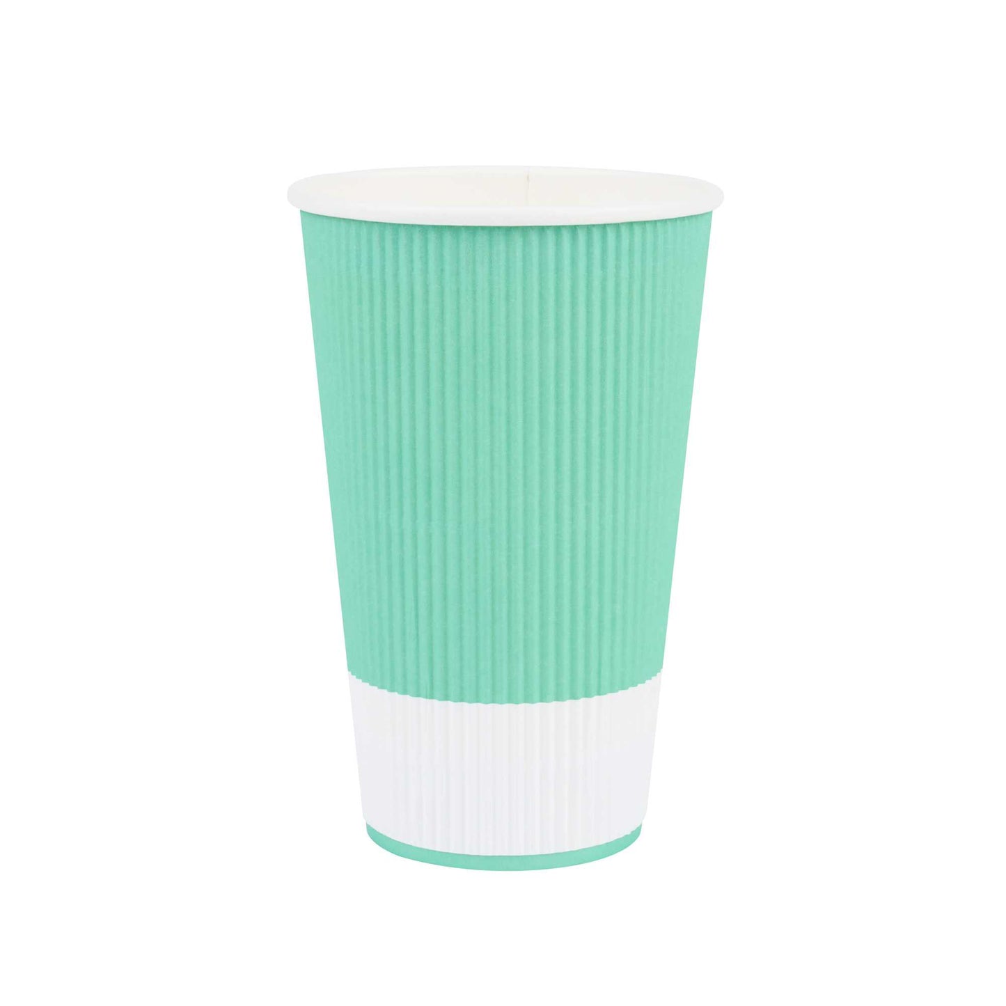 Restpresso 16 oz Light Green Paper Coffee Cup - Ripple Wall - 3 1/2" x 3 1/2" x 5 1/2" - 500 count box