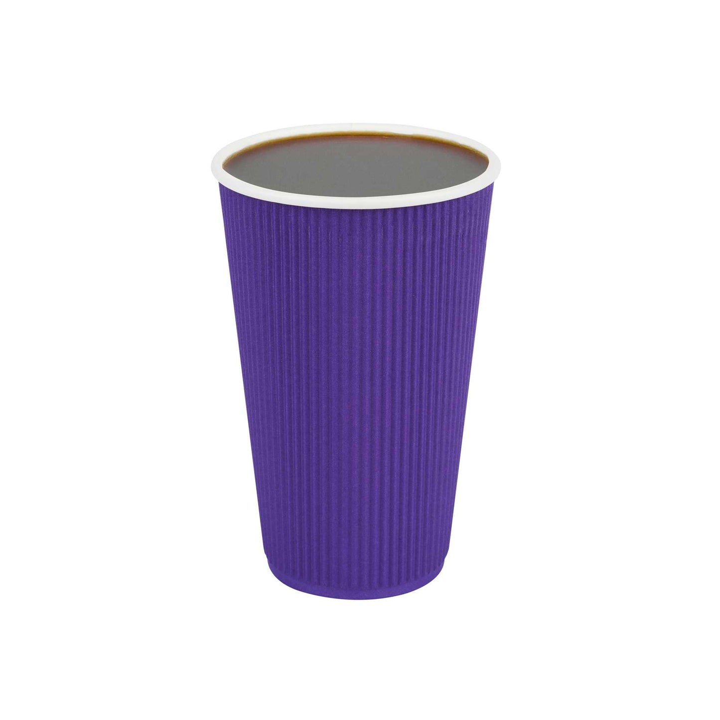 Restpresso 16 oz Royal Purple Paper Coffee Cup - Ripple Wall - 3 1/2" x 3 1/2" x 5 1/2" - 500 count box