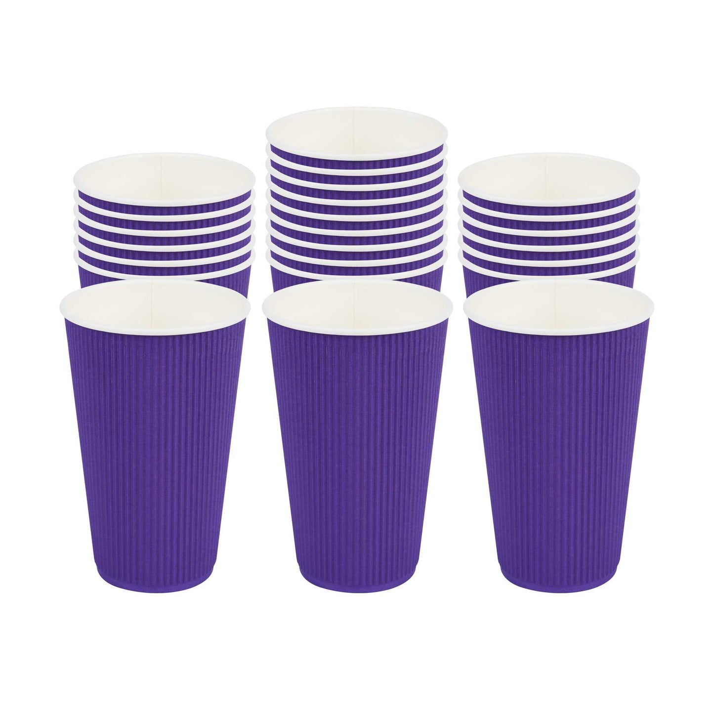 Restpresso 16 oz Royal Purple Paper Coffee Cup - Ripple Wall - 3 1/2" x 3 1/2" x 5 1/2" - 500 count box
