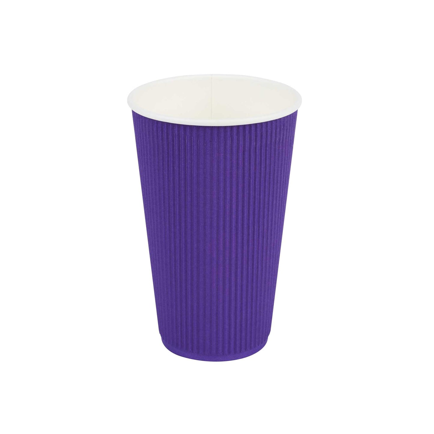 Restpresso 16 oz Royal Purple Paper Coffee Cup - Ripple Wall - 3 1/2" x 3 1/2" x 5 1/2" - 25 count box