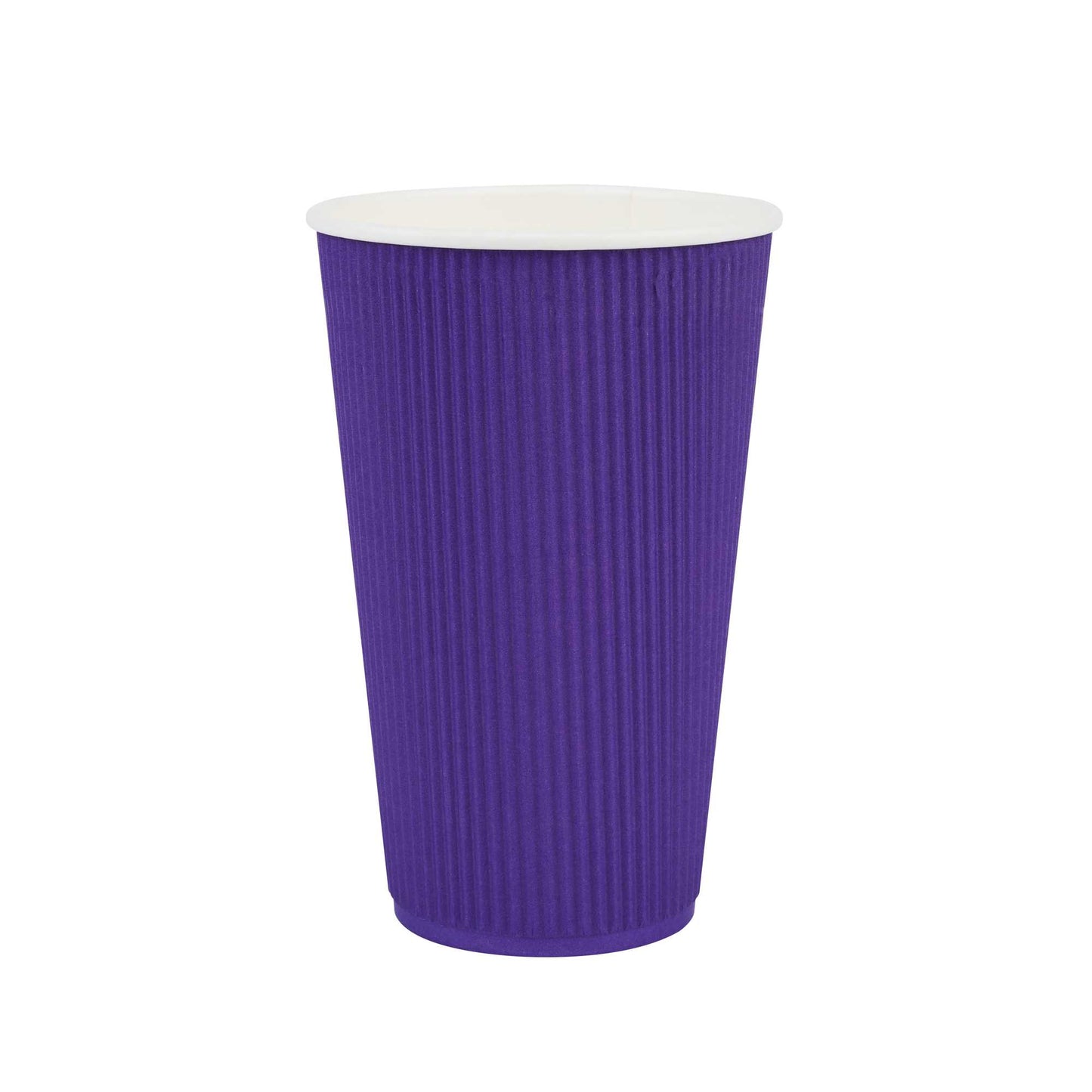 Restpresso 16 oz Royal Purple Paper Coffee Cup - Ripple Wall - 3 1/2" x 3 1/2" x 5 1/2" - 25 count box