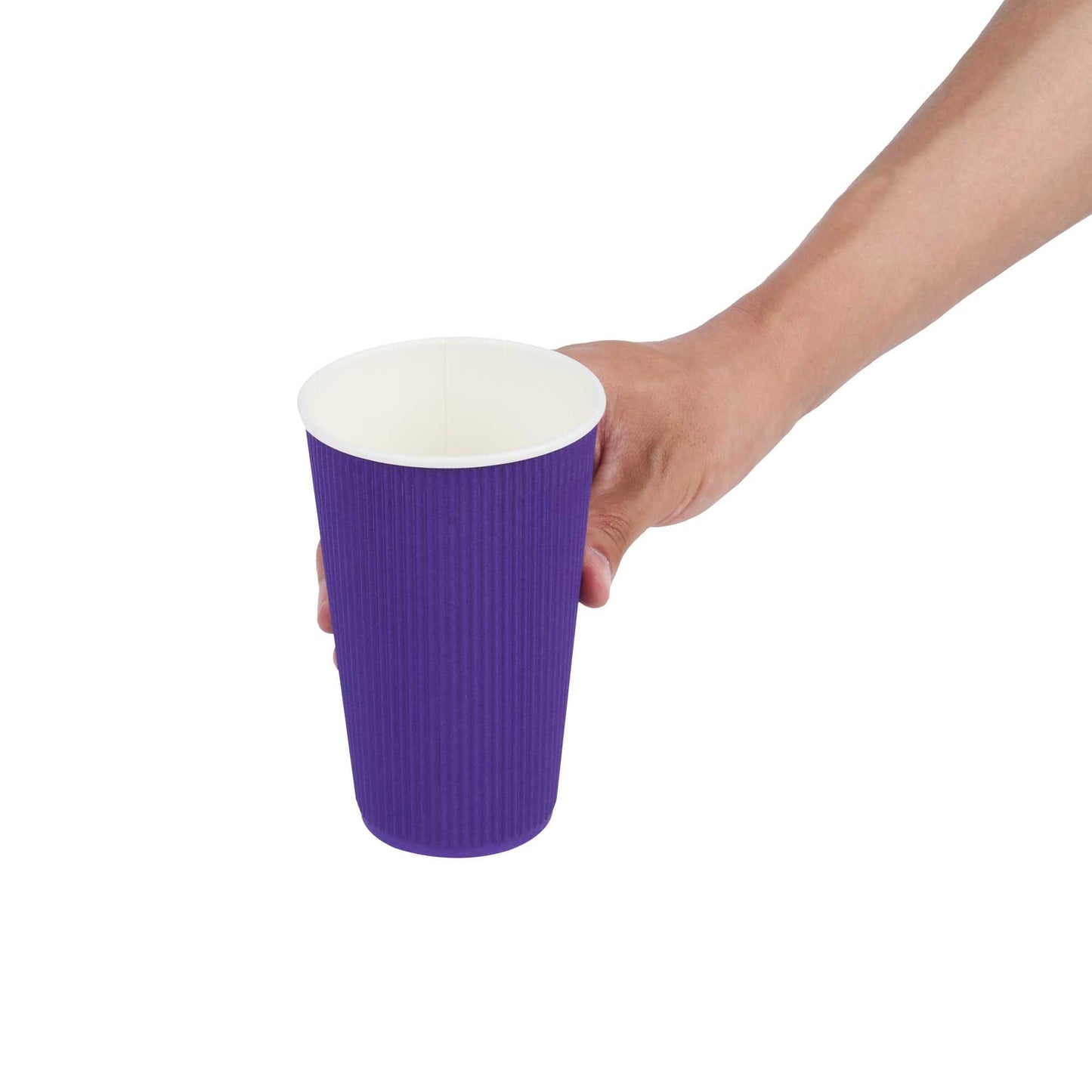 Restpresso 16 oz Royal Purple Paper Coffee Cup - Ripple Wall - 3 1/2" x 3 1/2" x 5 1/2" - 500 count box