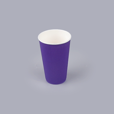Restpresso 16 oz Royal Purple Paper Coffee Cup - Ripple Wall - 3 1/2" x 3 1/2" x 5 1/2" - 500 count box