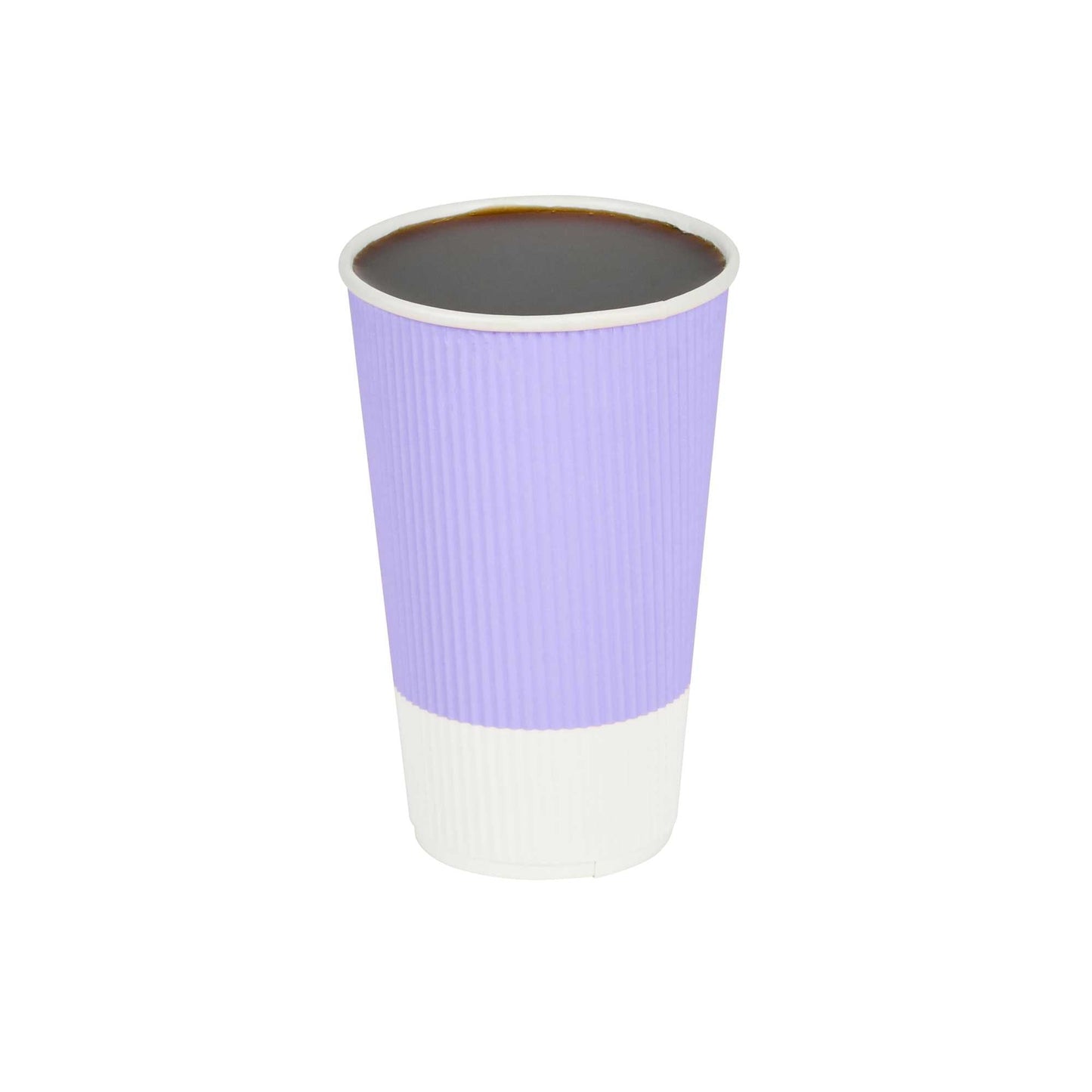Restpresso 16 oz Light Purple Paper Coffee Cup - Ripple Wall - 3 1/2" x 3 1/2" x 5 1/2" - 500 count box