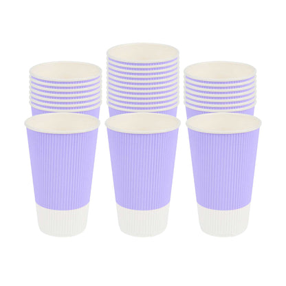 Restpresso 16 oz Light Purple Paper Coffee Cup - Ripple Wall - 3 1/2" x 3 1/2" x 5 1/2" - 500 count box