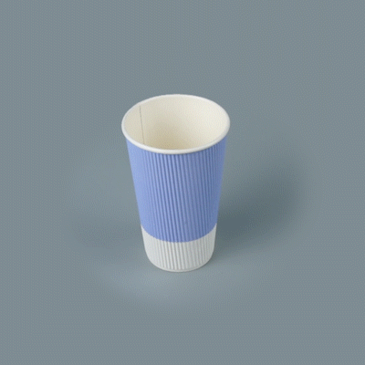 Restpresso 16 oz Light Purple Paper Coffee Cup - Ripple Wall - 3 1/2" x 3 1/2" x 5 1/2" - 25 count box