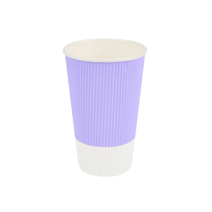 Restpresso 16 oz Light Purple Paper Coffee Cup - Ripple Wall - 3 1/2" x 3 1/2" x 5 1/2" - 25 count box