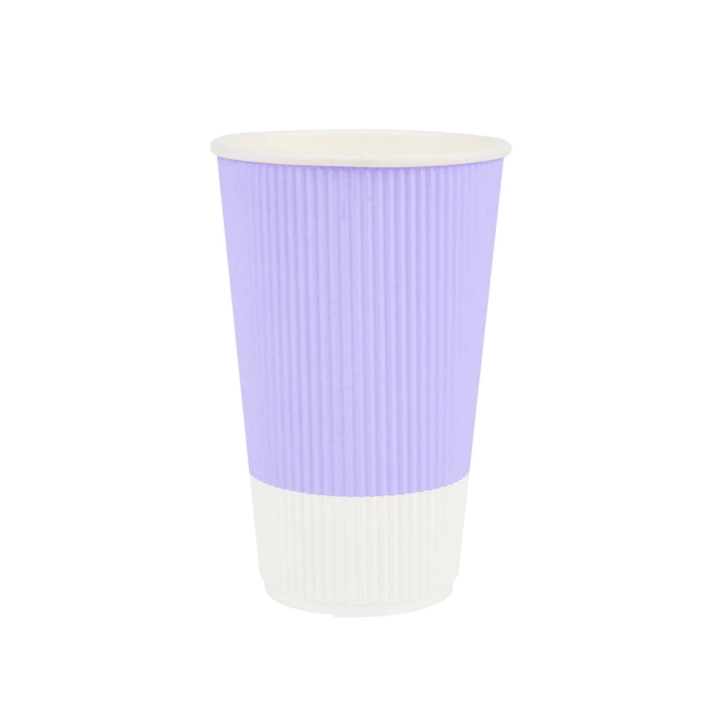 Restpresso 16 oz Light Purple Paper Coffee Cup - Ripple Wall - 3 1/2" x 3 1/2" x 5 1/2" - 500 count box