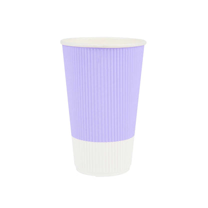 Restpresso 16 oz Light Purple Paper Coffee Cup - Ripple Wall - 3 1/2" x 3 1/2" x 5 1/2" - 500 count box