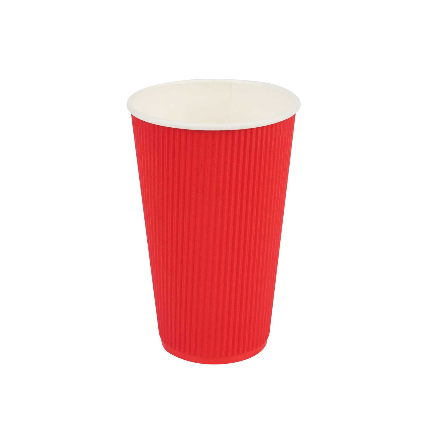 Restpresso 16 oz Red Paper Coffee Cup - Ripple Wall - 3 1/2" x 3 1/2" x 5 1/2" - 25 count box
