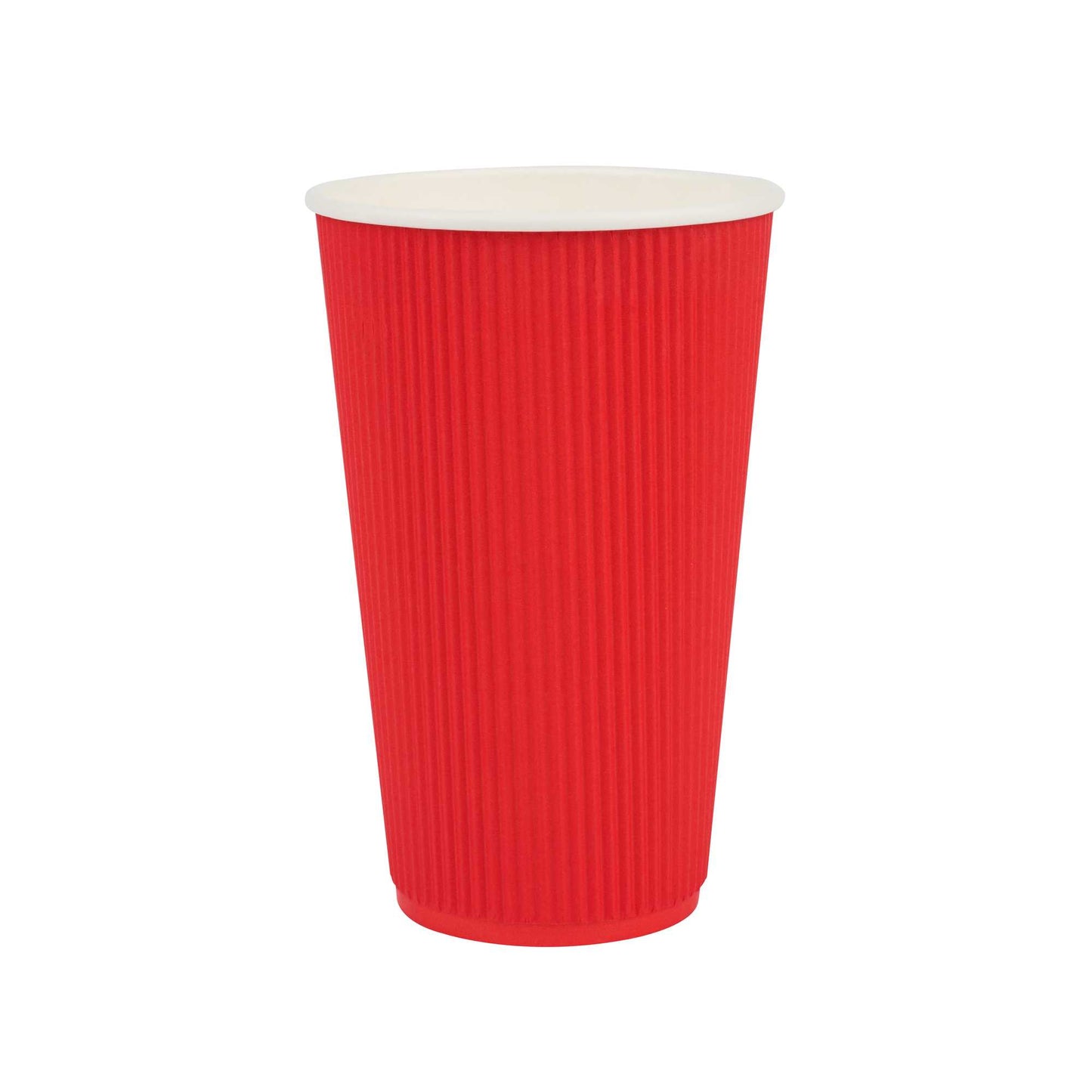 Restpresso 16 oz Red Paper Coffee Cup - Ripple Wall - 3 1/2" x 3 1/2" x 5 1/2" - 500 count box
