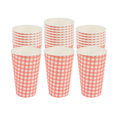 Restpresso 16 oz Picnic Print Paper Coffee Cup - Spiral Wall - 3 1/2" x 3 1/2" x 5 1/2" - 500 count box