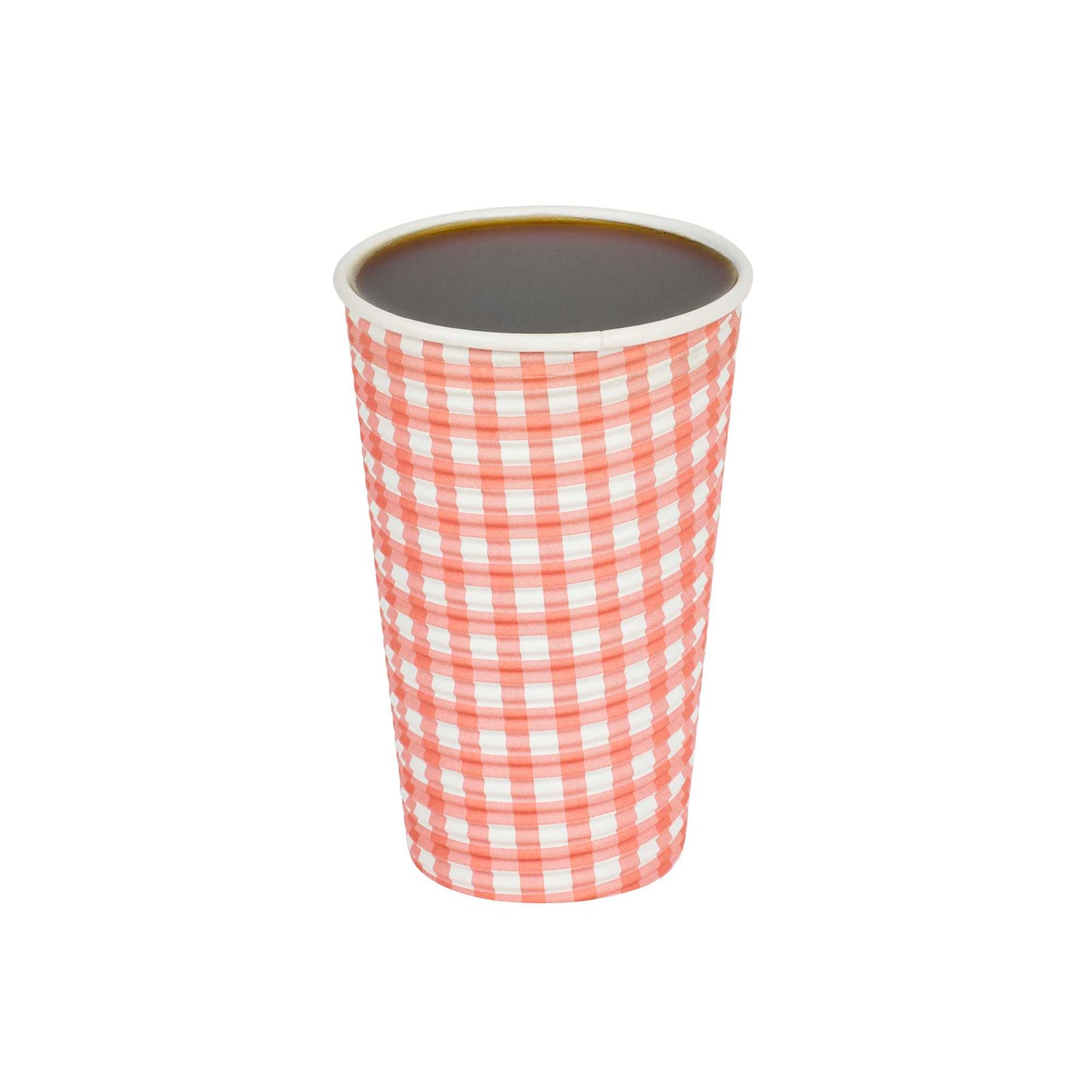 Restpresso 16 oz Picnic Print Paper Coffee Cup - Spiral Wall - 3 1/2" x 3 1/2" x 5 1/2" - 25 count box