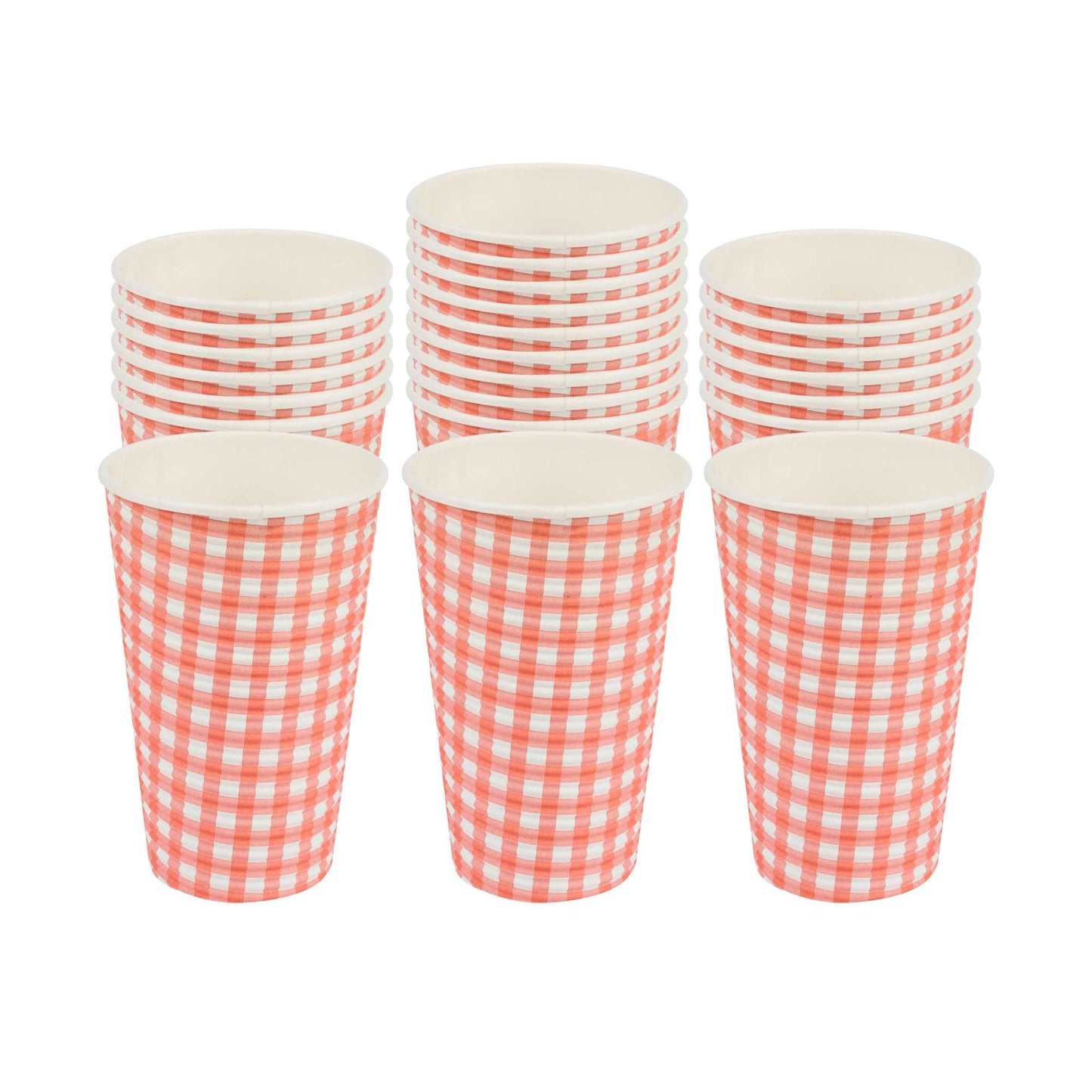 Restpresso 16 oz Picnic Print Paper Coffee Cup - Spiral Wall - 3 1/2" x 3 1/2" x 5 1/2" - 25 count box