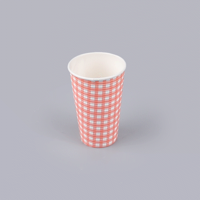 Restpresso 16 oz Picnic Print Paper Coffee Cup - Spiral Wall - 3 1/2" x 3 1/2" x 5 1/2" - 25 count box