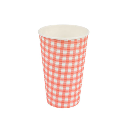 Restpresso 16 oz Picnic Print Paper Coffee Cup - Spiral Wall - 3 1/2" x 3 1/2" x 5 1/2" - 500 count box