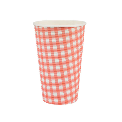 Restpresso 16 oz Picnic Print Paper Coffee Cup - Spiral Wall - 3 1/2" x 3 1/2" x 5 1/2" - 500 count box