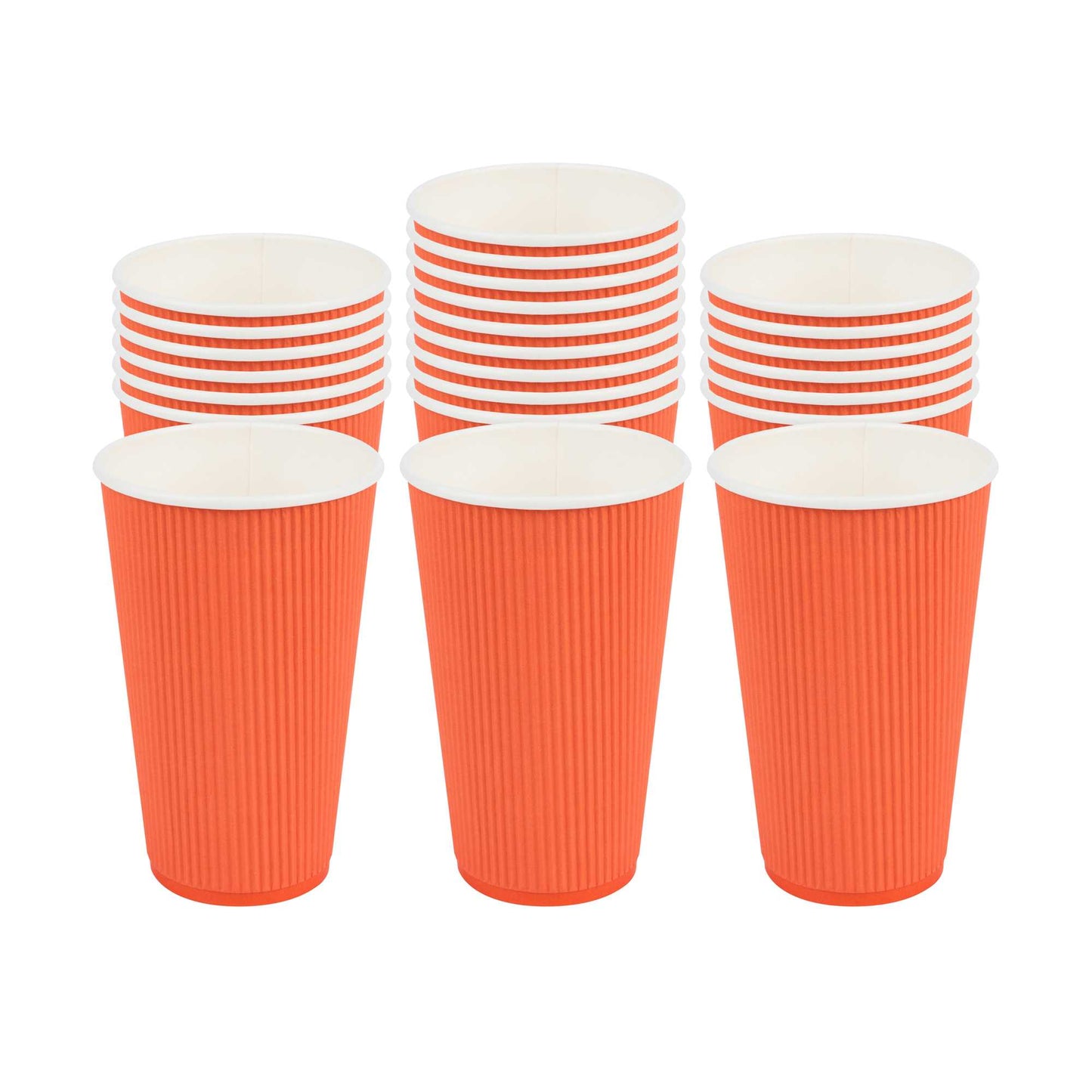 Restpresso 16 oz Tangerine Orange Paper Coffee Cup - Ripple Wall - 3 1/2" x 3 1/2" x 5 1/2" - 500 count box