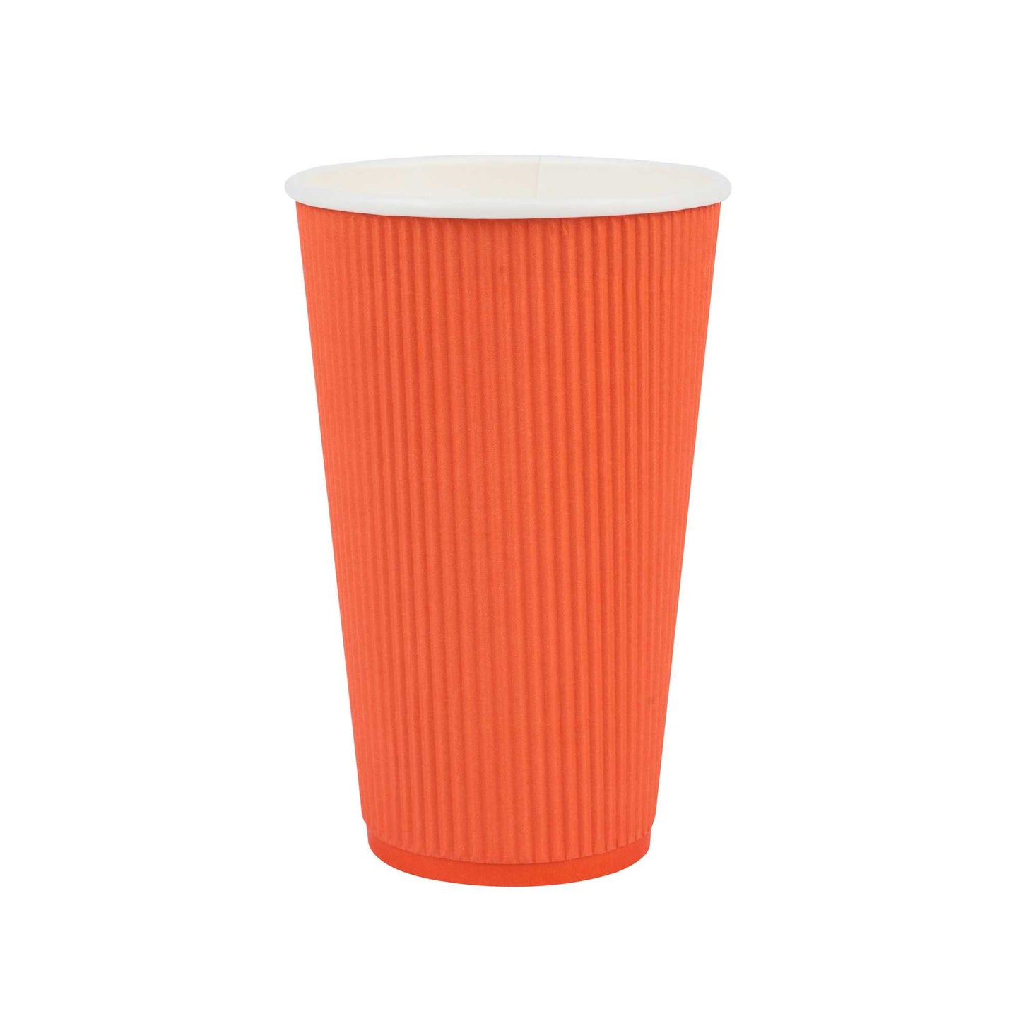 Restpresso 16 oz Tangerine Orange Paper Coffee Cup - Ripple Wall - 3 1/2" x 3 1/2" x 5 1/2" - 25 count box