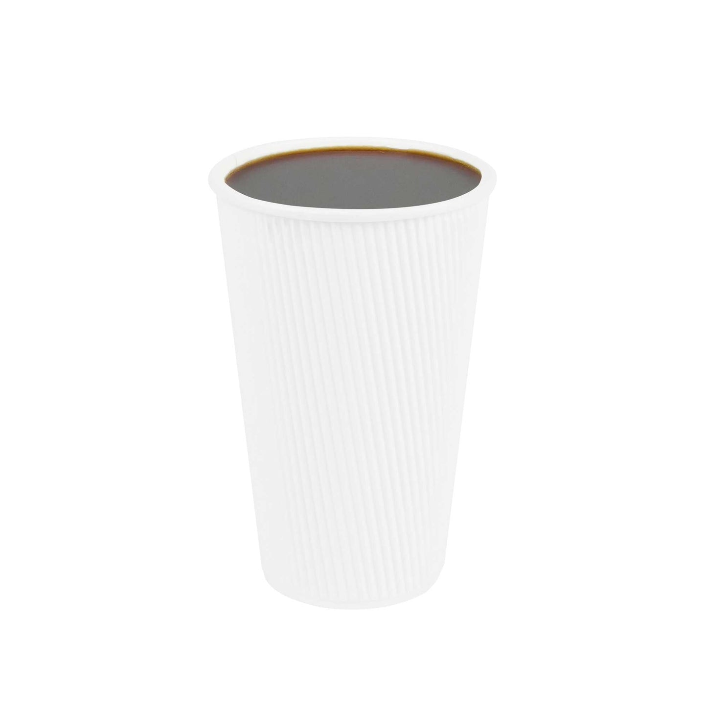 Restpresso 16 oz White Paper Coffee Cup - Ripple Wall - 3 1/2" x 3 1/2" x 5 1/2" - 500 count box
