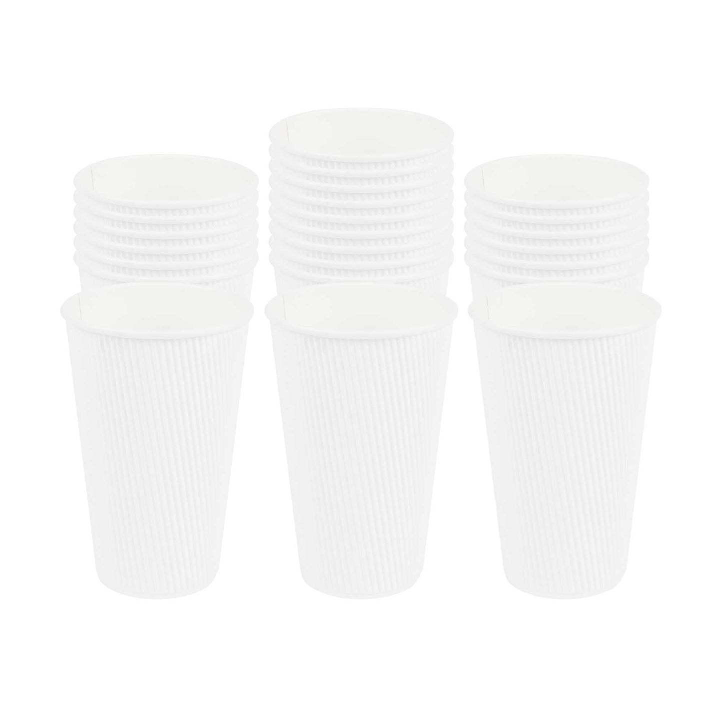 Restpresso 16 oz White Paper Coffee Cup - Ripple Wall - 3 1/2" x 3 1/2" x 5 1/2" - 500 count box
