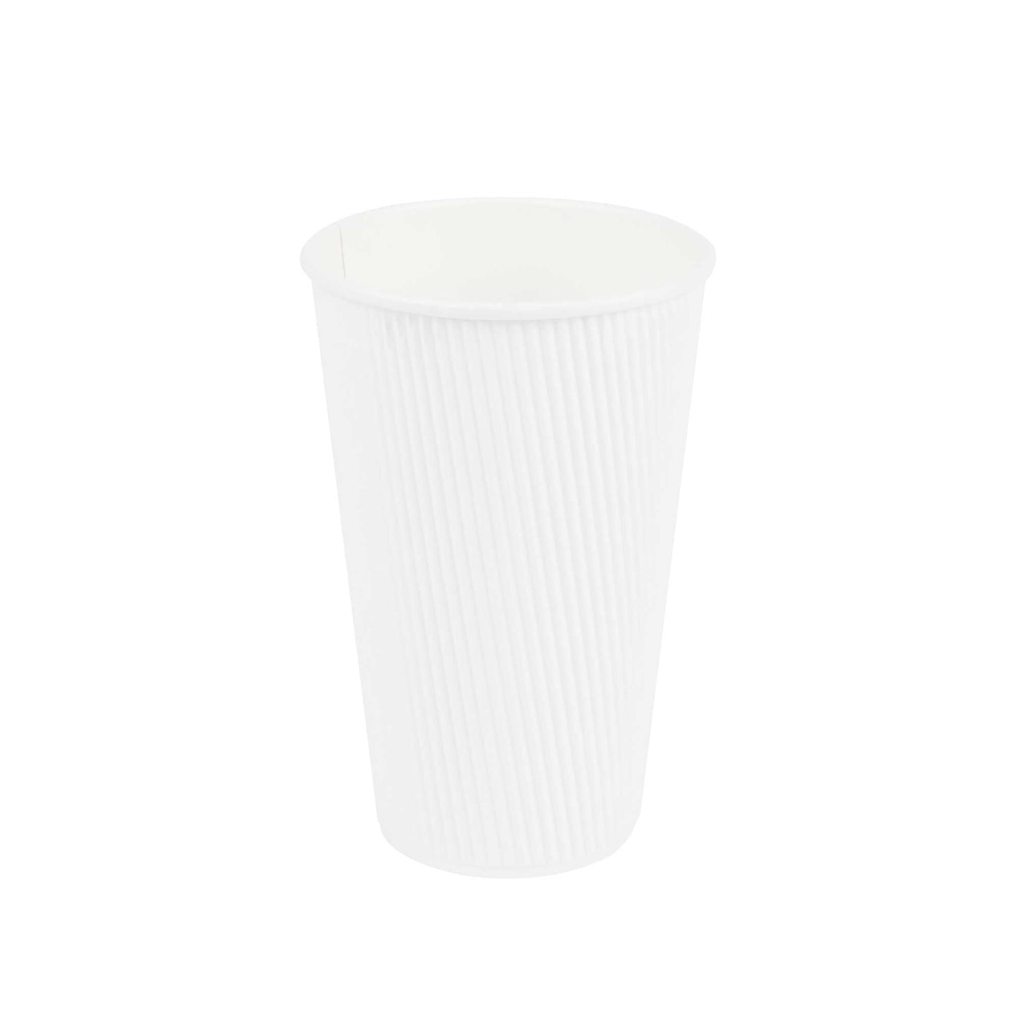 Restpresso 16 oz White Paper Coffee Cup - Ripple Wall - 3 1/2" x 3 1/2" x 5 1/2" - 25 count box