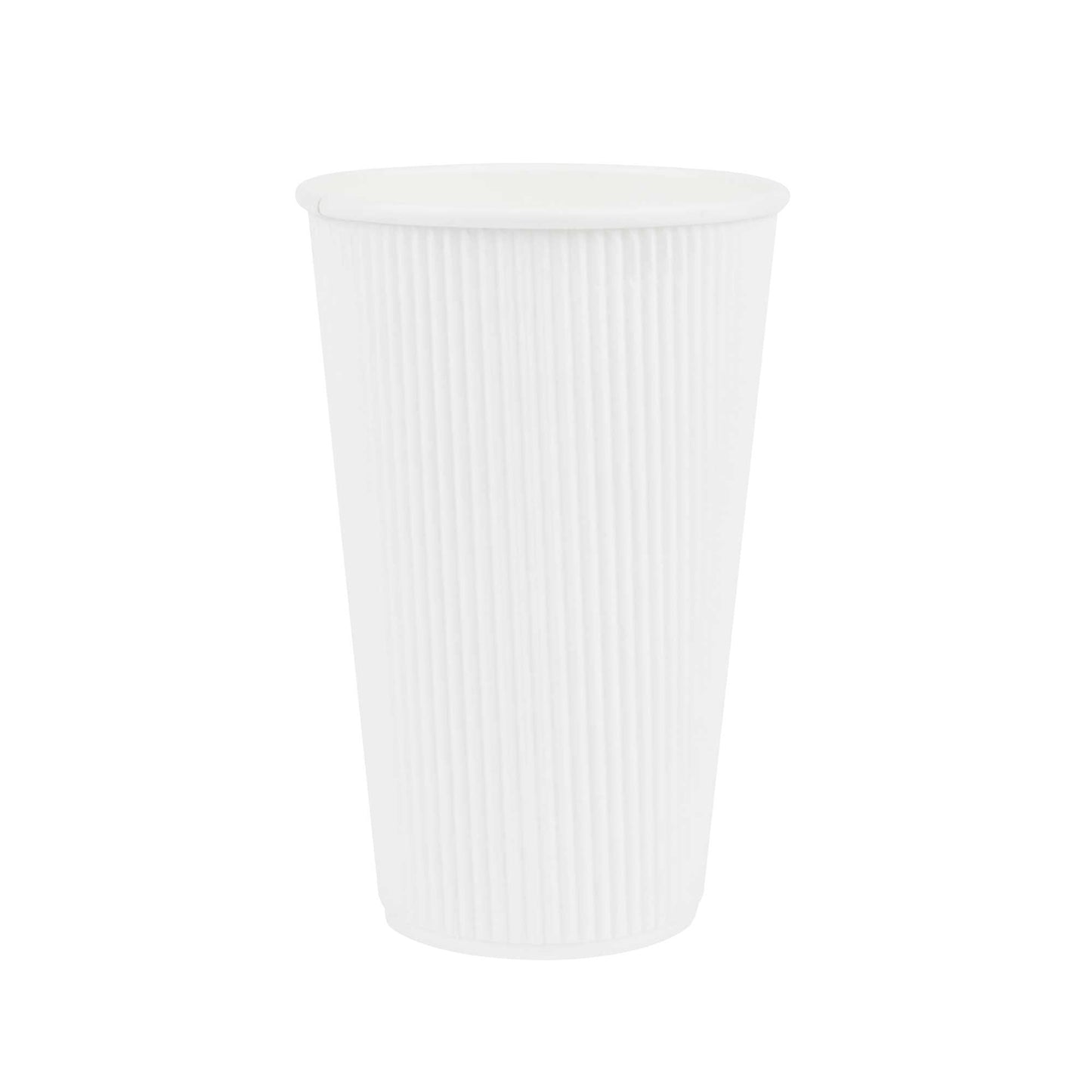 Restpresso 16 oz White Paper Coffee Cup - Ripple Wall - 3 1/2" x 3 1/2" x 5 1/2" - 25 count box