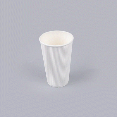 Restpresso 16 oz White Paper Coffee Cup - Ripple Wall - 3 1/2" x 3 1/2" x 5 1/2" - 500 count box