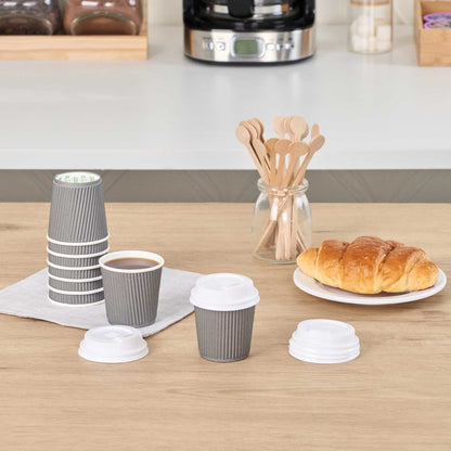 Restpresso White Plastic Coffee Cup Lid - Fits 4 oz - 2 1/2" x 2 1/2" x 1/2" - 25 count box