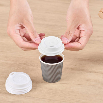 Restpresso White Plastic Coffee Cup Lid - Fits 4 oz - 2 1/2" x 2 1/2" x 1/2" - 25 count box