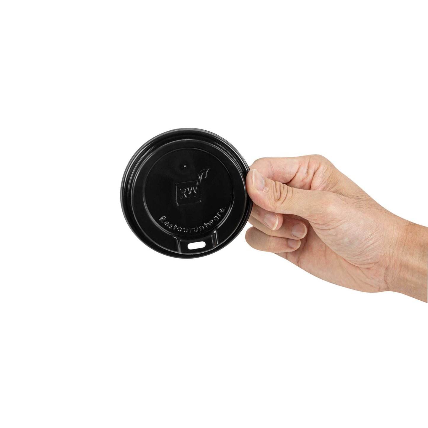 Restpresso Black Plastic Coffee Cup Lid - Elevated Spout, Fits 8, 12, 16 and 20 oz - 500 count box