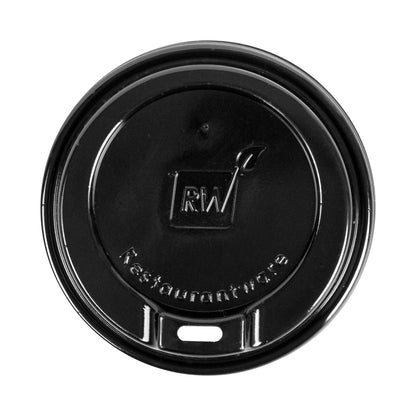 Restpresso Black Plastic Coffee Cup Lid - Elevated Spout, Fits 8, 12, 16 and 20 oz - 500 count box