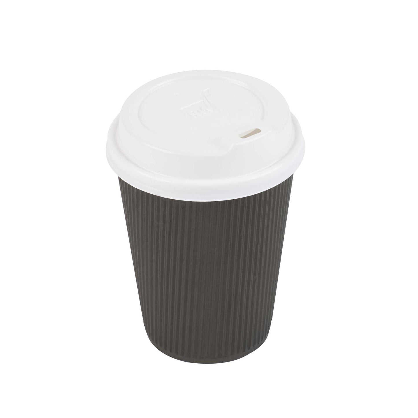 Restpresso White Plastic Coffee Cup Lid - Elevated Spout, Fits 8, 12, 16 and 20 oz - 25 count box