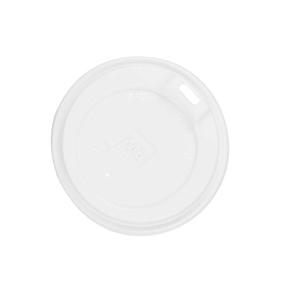 Restpresso White Plastic Coffee Cup Lid - Elevated Spout, Fits 8, 12, 16 and 20 oz - 25 count box