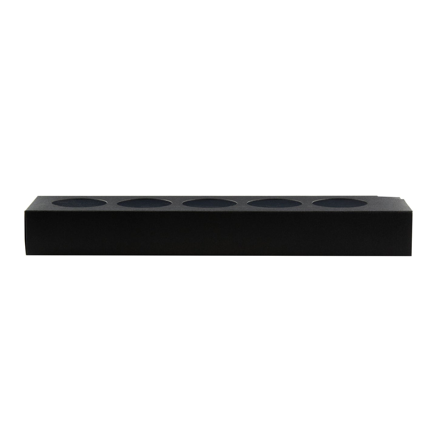 Valentino Rectangle Black Paper Macaron Box - Holds 5 Macarons - 12" x 3" x 1 1/2" - 100 count box