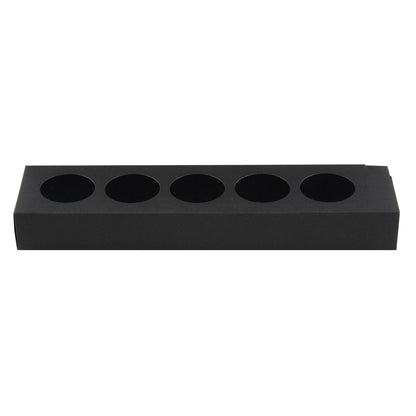 Valentino Rectangle Black Paper Macaron Box - Holds 5 Macarons - 12" x 3" x 1 1/2" - 100 count box