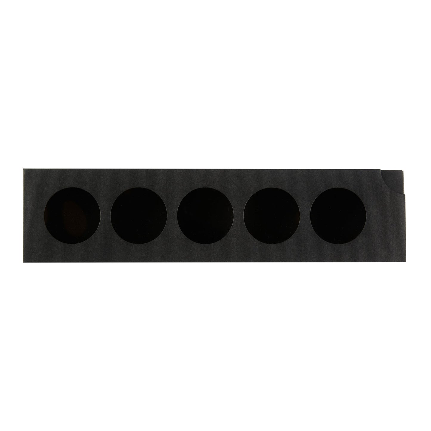Valentino Rectangle Black Paper Macaron Box - Holds 5 Macarons - 12" x 3" x 1 1/2" - 100 count box