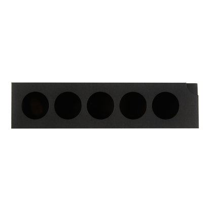 Valentino Rectangle Black Paper Macaron Box - Holds 5 Macarons - 12" x 3" x 1 1/2" - 100 count box