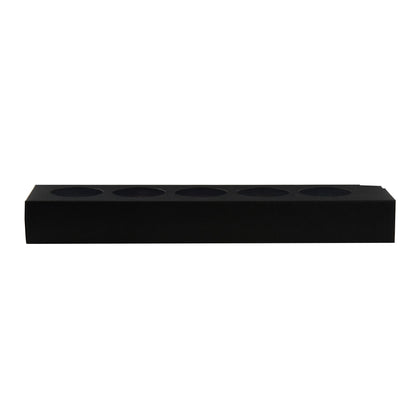 Valentino Rectangle Black Paper Macaron Box - Holds 5 Macarons - 12" x 3" x 1 1/2" - 100 count box