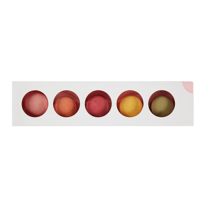 Valentino Rectangle White and Pink Paper Macaron Box - Holds 5 Macarons - 12" x 3" x 1 1/2" - 100 count box